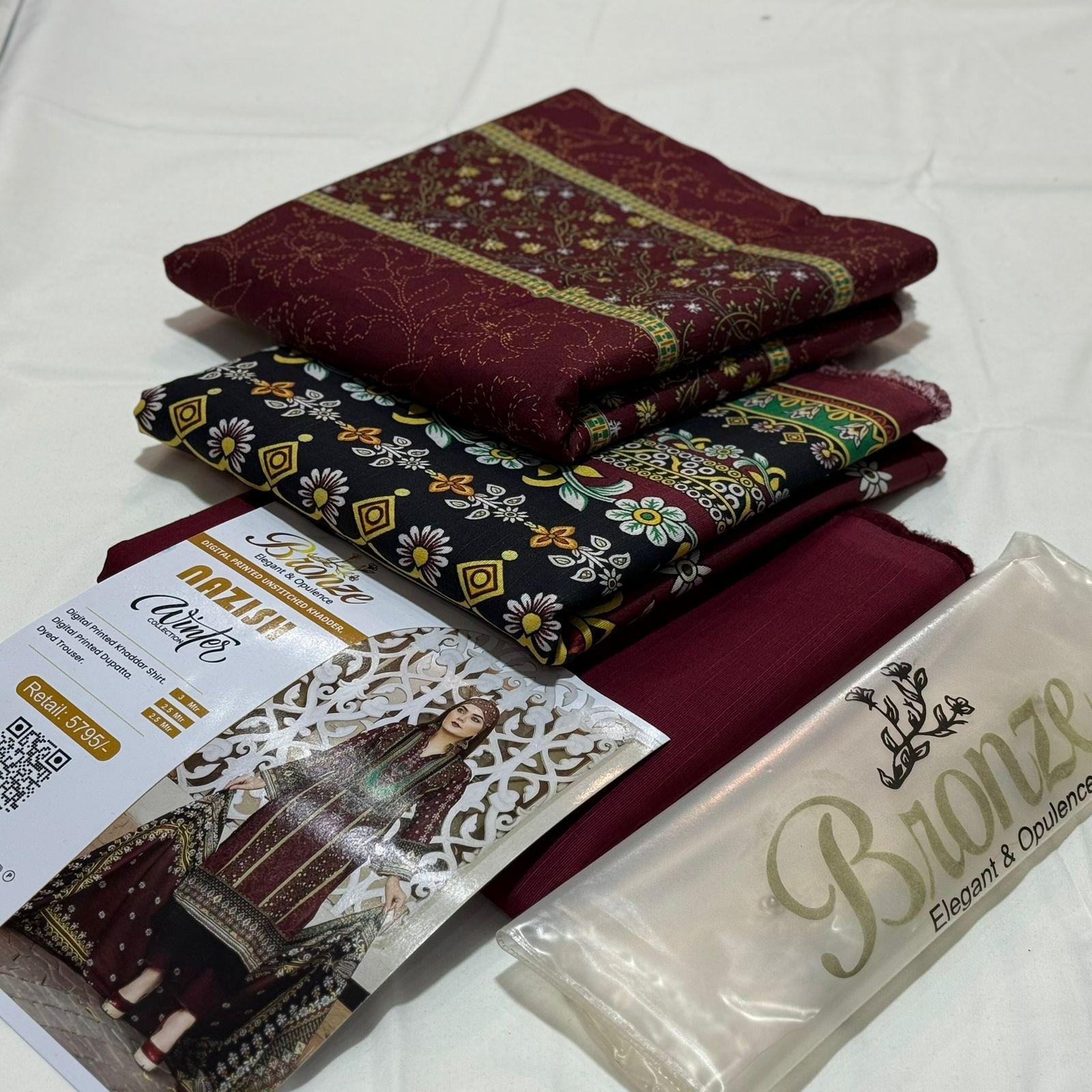 Bronze Unstitched Khaddar 3PC D-001