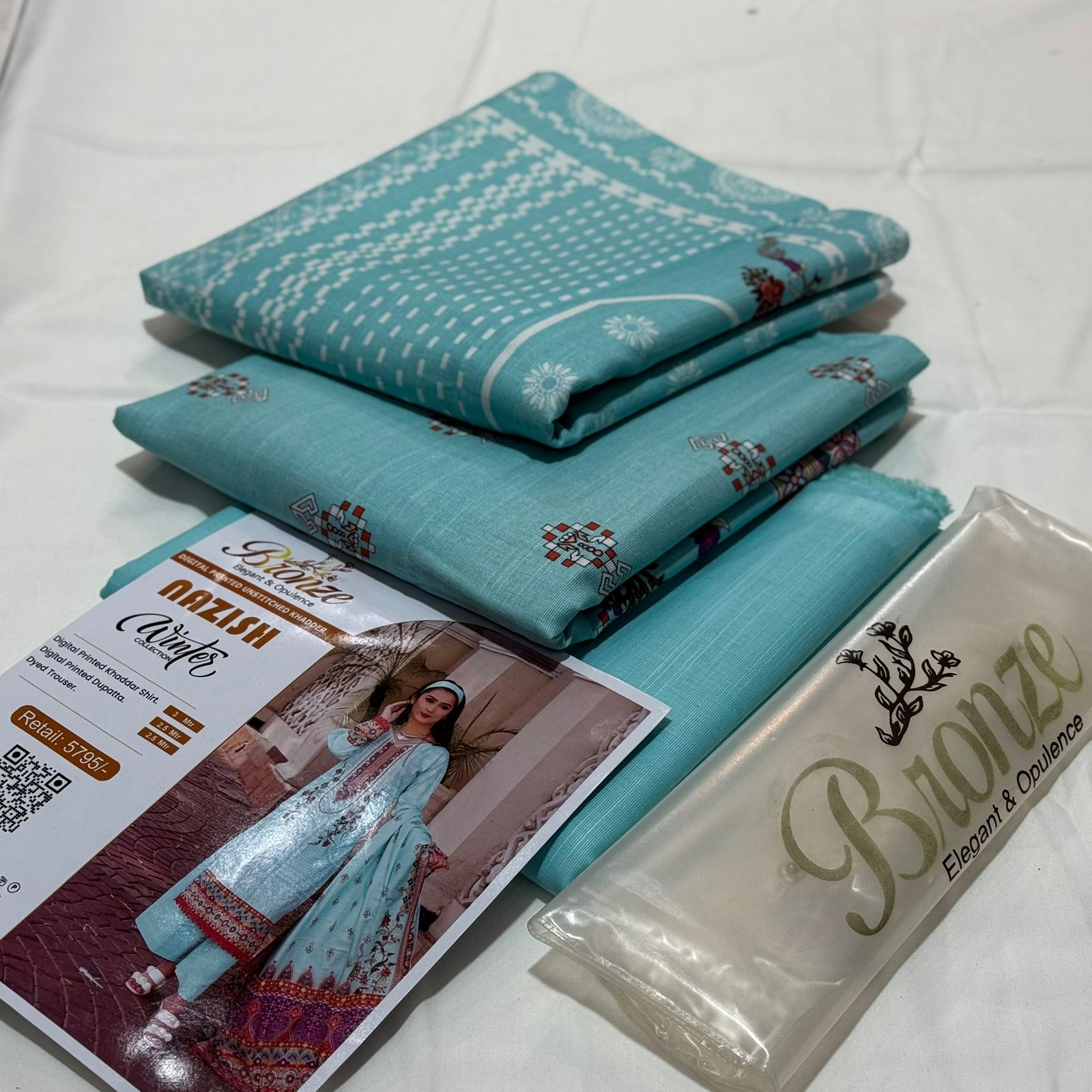 Bronze Unstitched Khaddar 3PC D-002