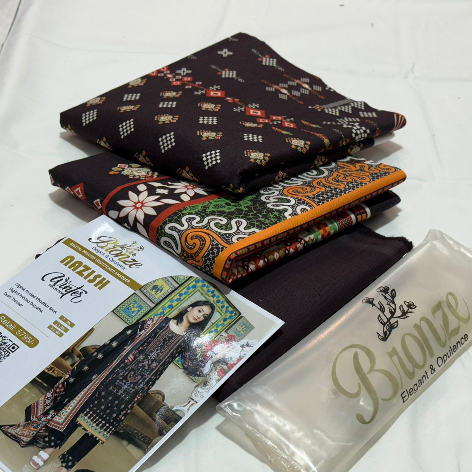 Bronze Unstitched Khaddar 3PC D-003