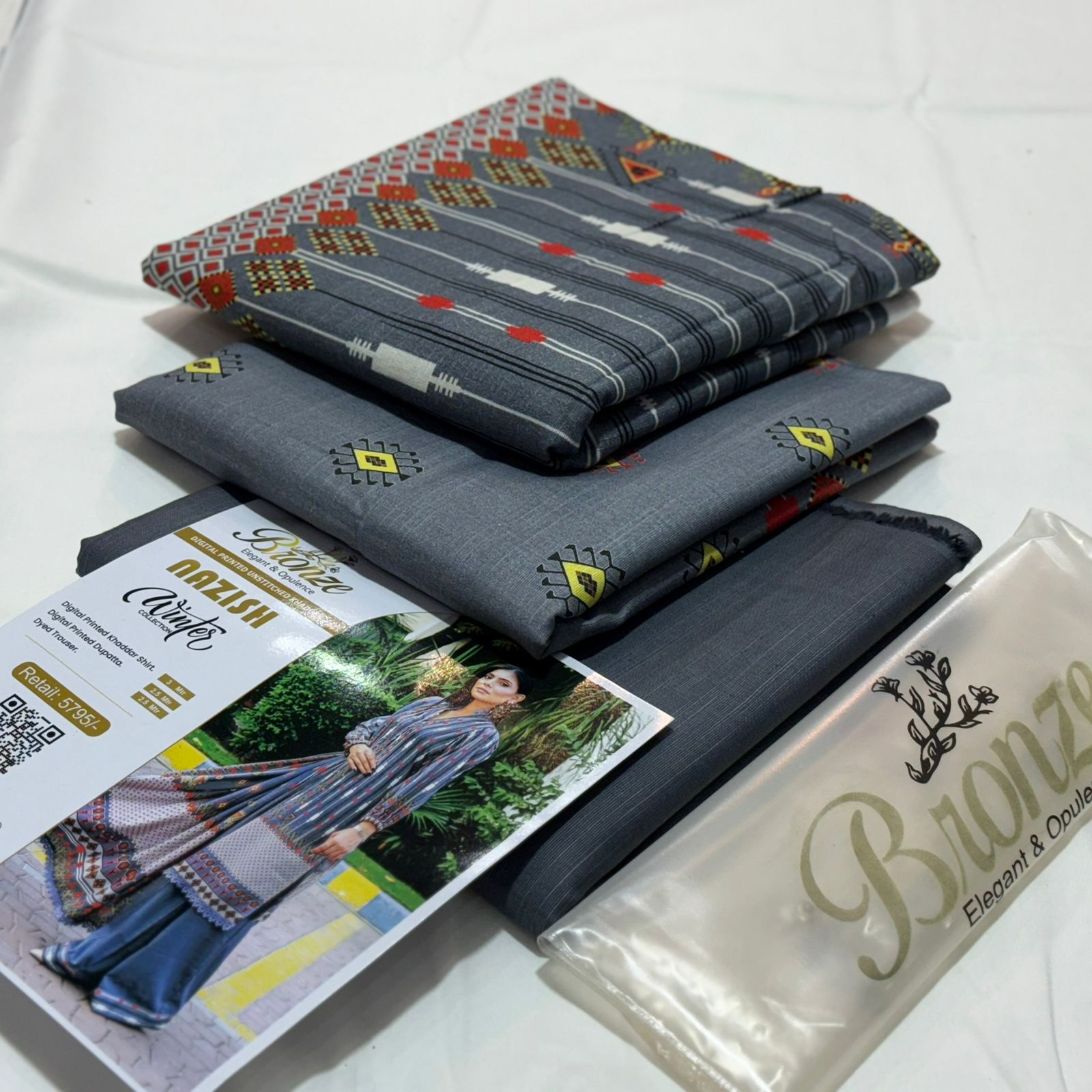 Bronze Unstitched Khaddar 3PC D-004