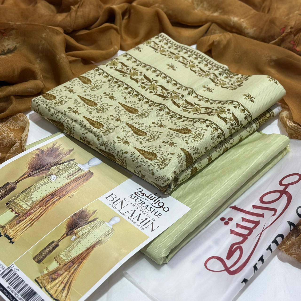 MURASHE Bana Dora Viscose Unstitched 3Piece D-008