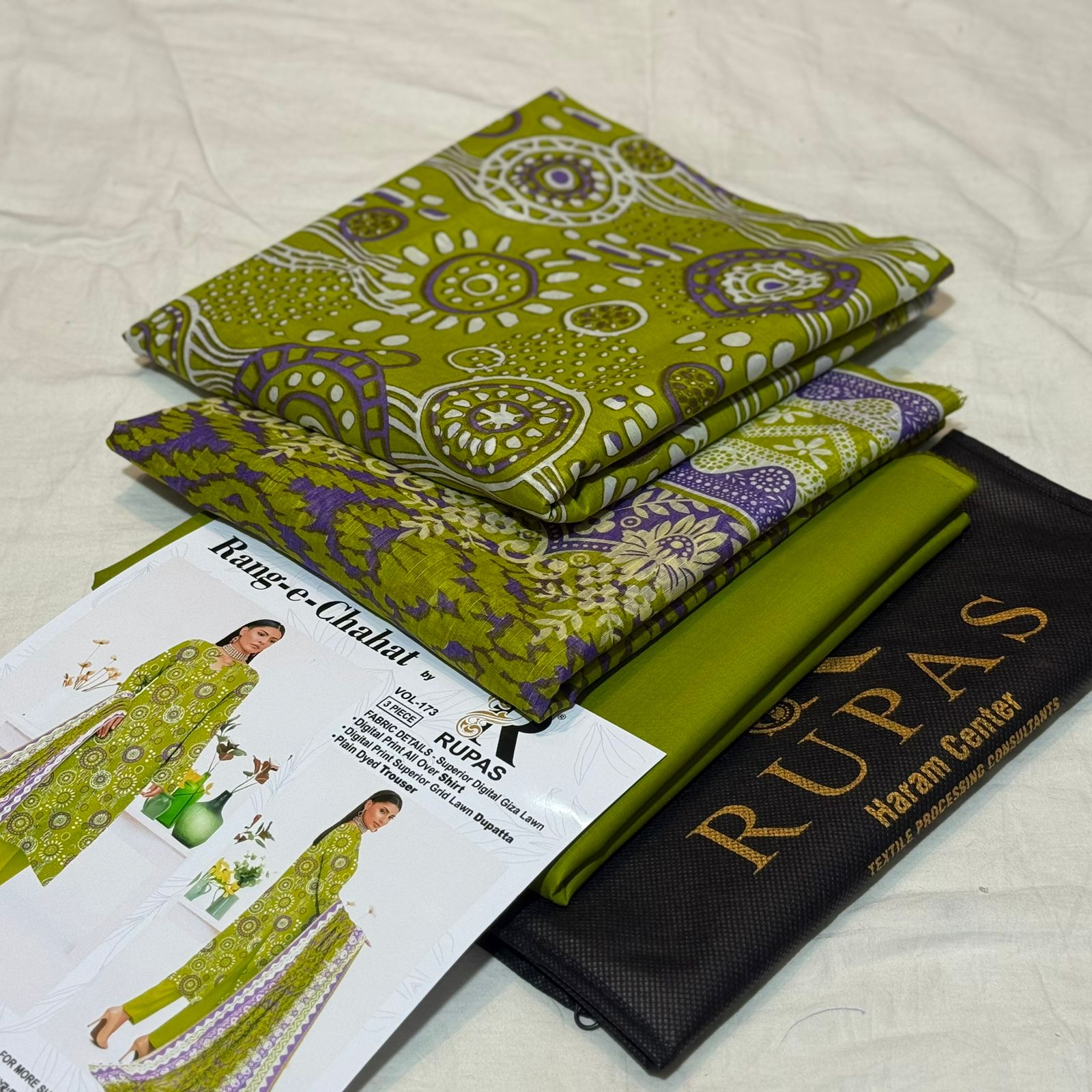 RUPAS Bana Dora Lawn 3Piece D-010