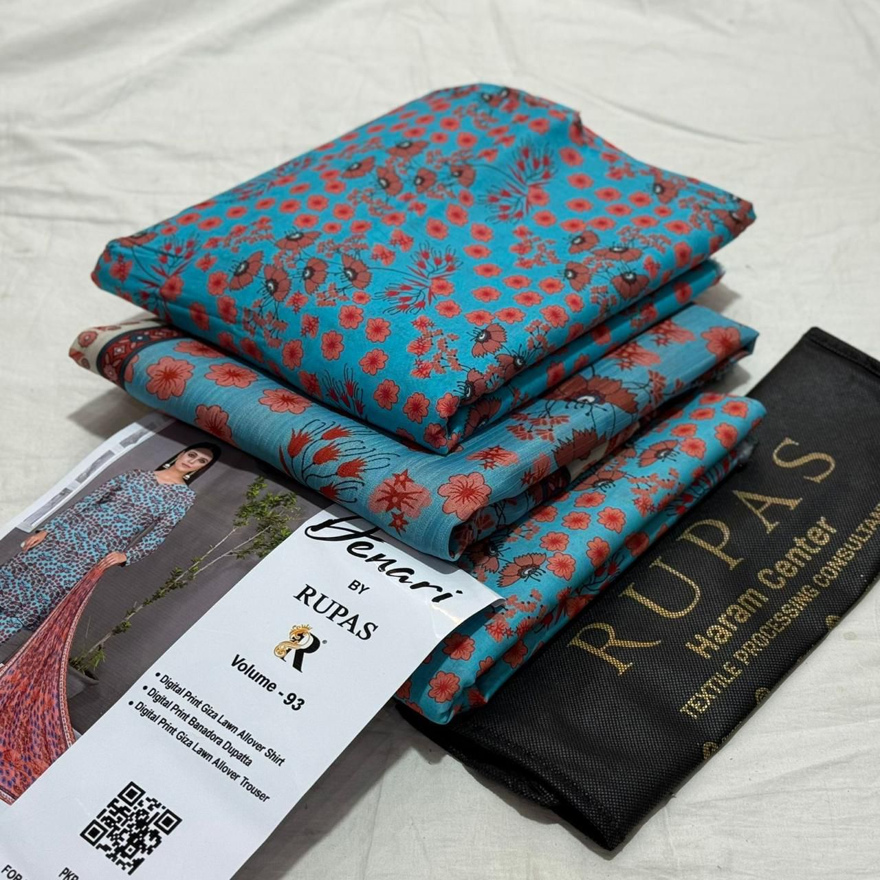 RUPAS Bana Dora Lawn 3Piece D-004