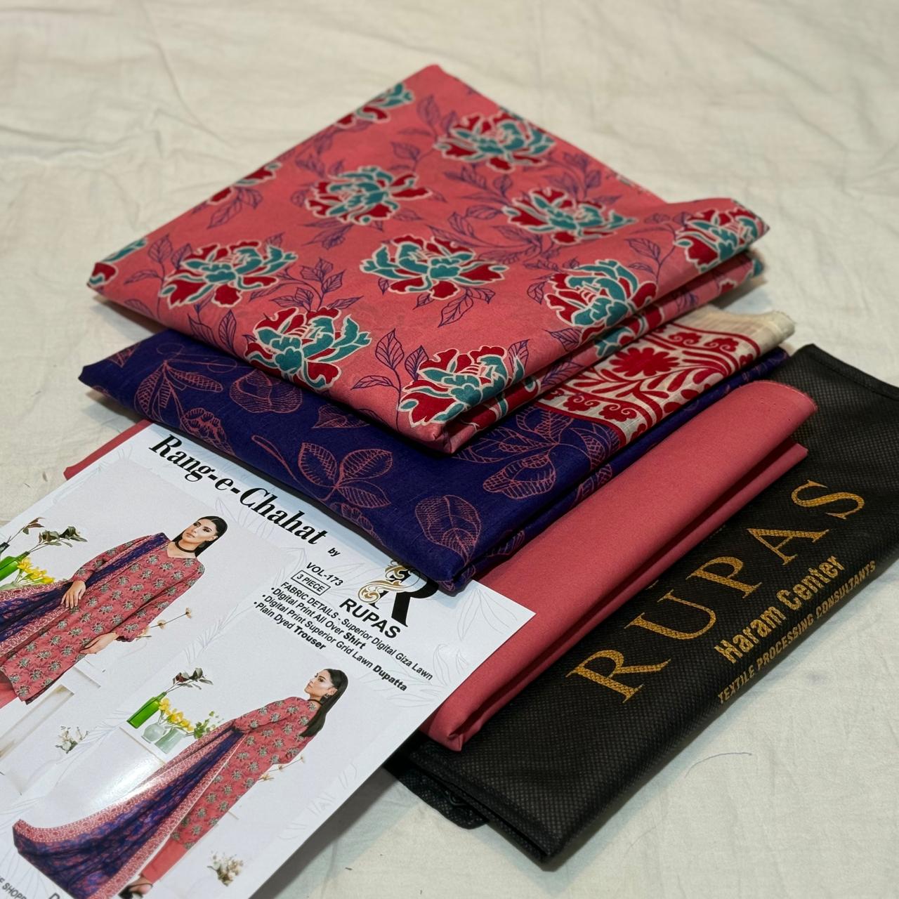 RUPAS Bana Dora Lawn 3Piece D-001