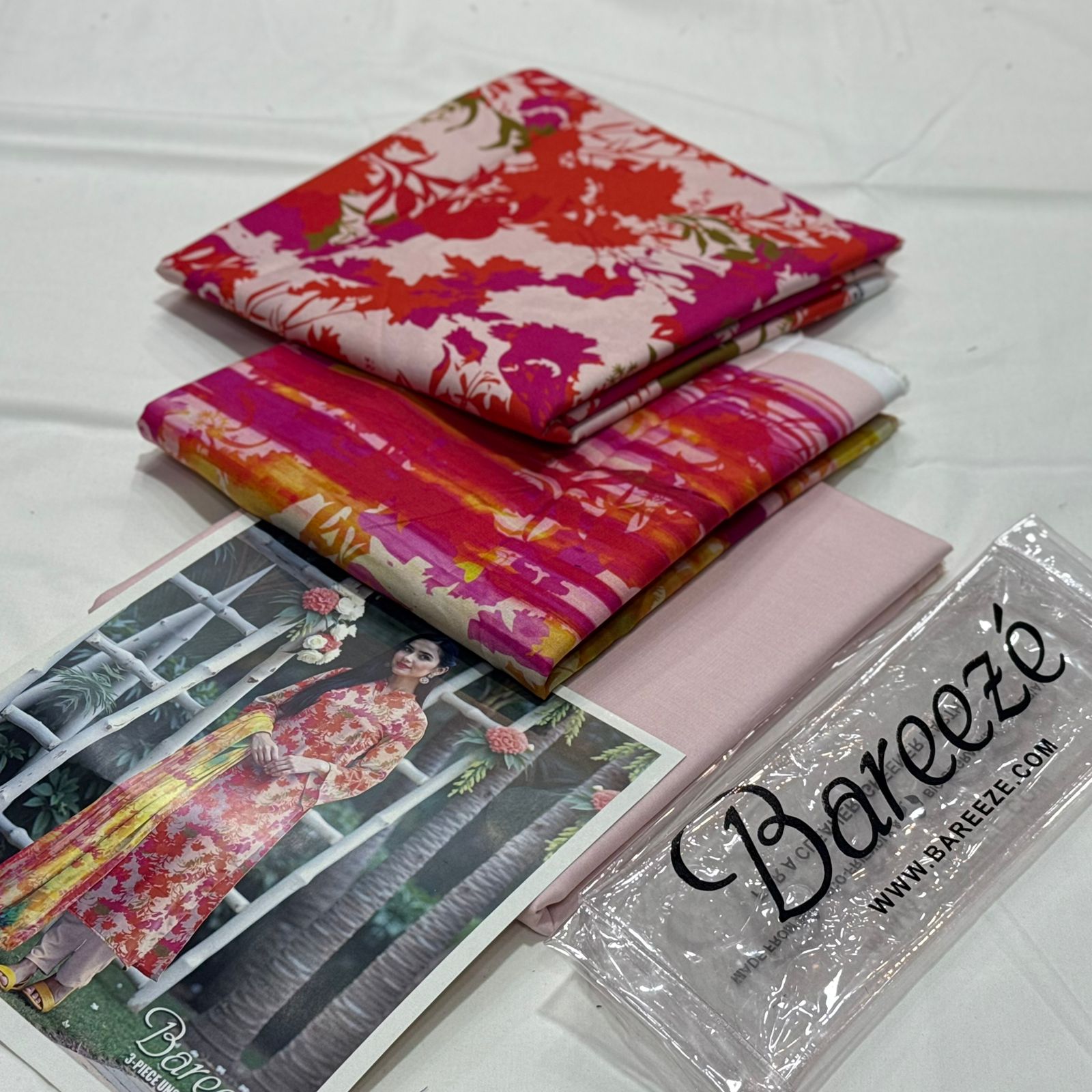 Bareeze Linen Unstitched 3Piece D-001
