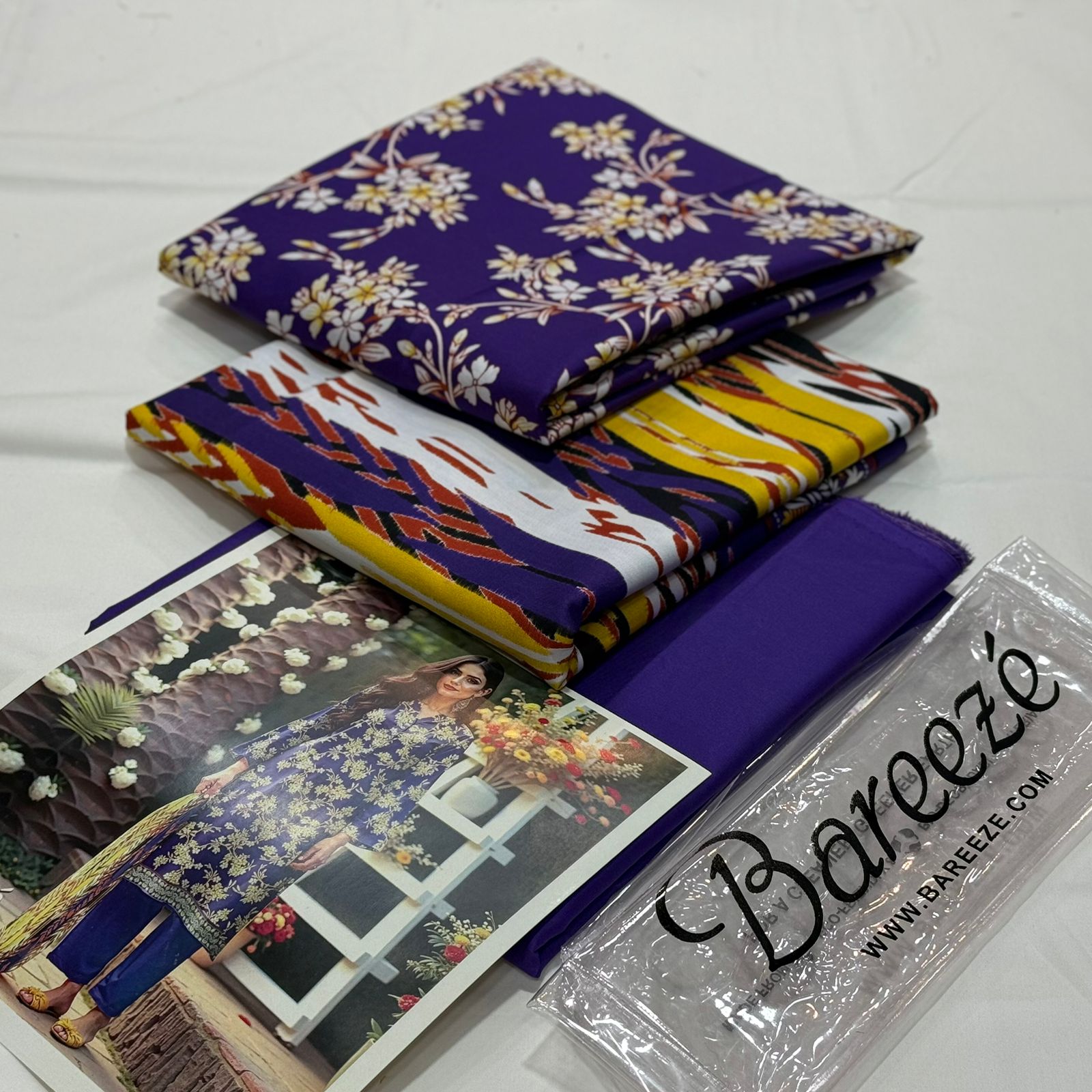 Bareeze Linen Unstitched 3Piece D-005