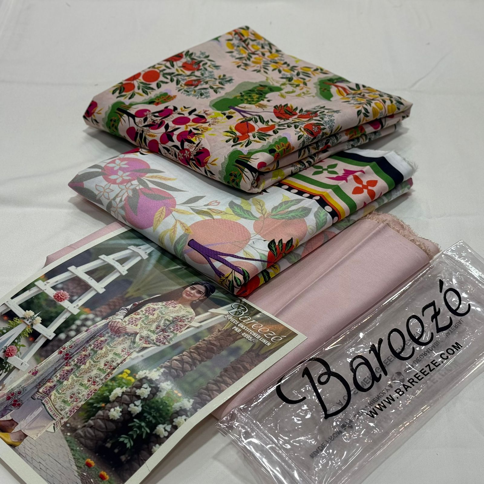 Bareeze Linen Unstitched 3Piece D-006
