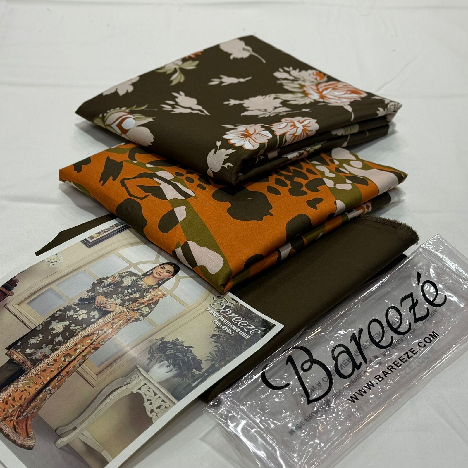 Bareeze Linen Unstitched 3Piece D-009