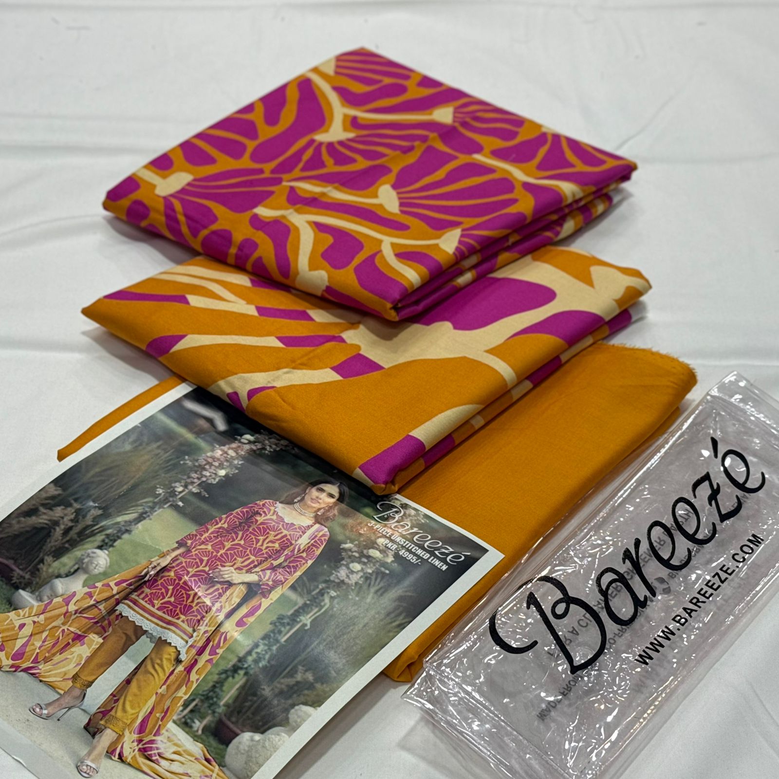 Bareeze Linen Unstitched 3Piece D-010