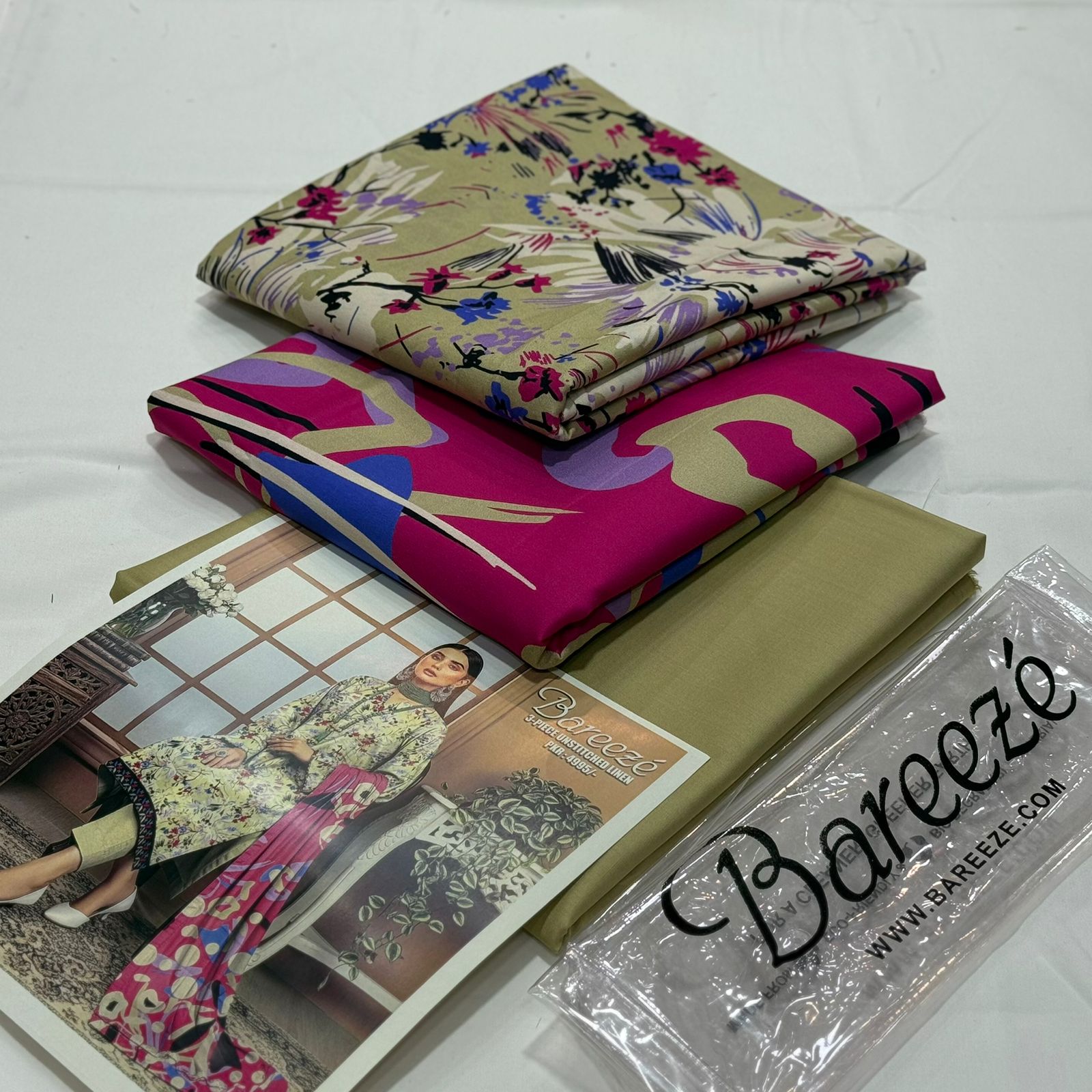 Bareeze Linen Unstitched 3Piece D-013