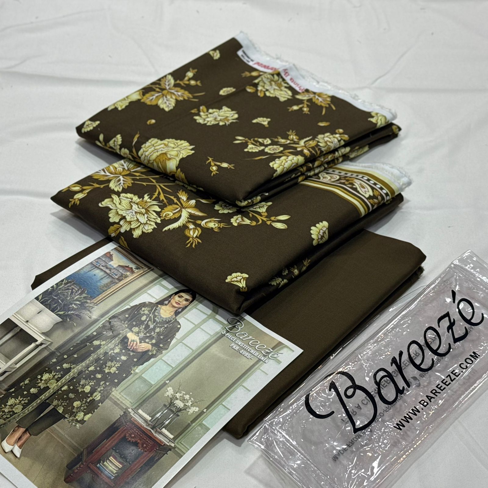 Bareeze Linen Unstitched 3Piece D-015