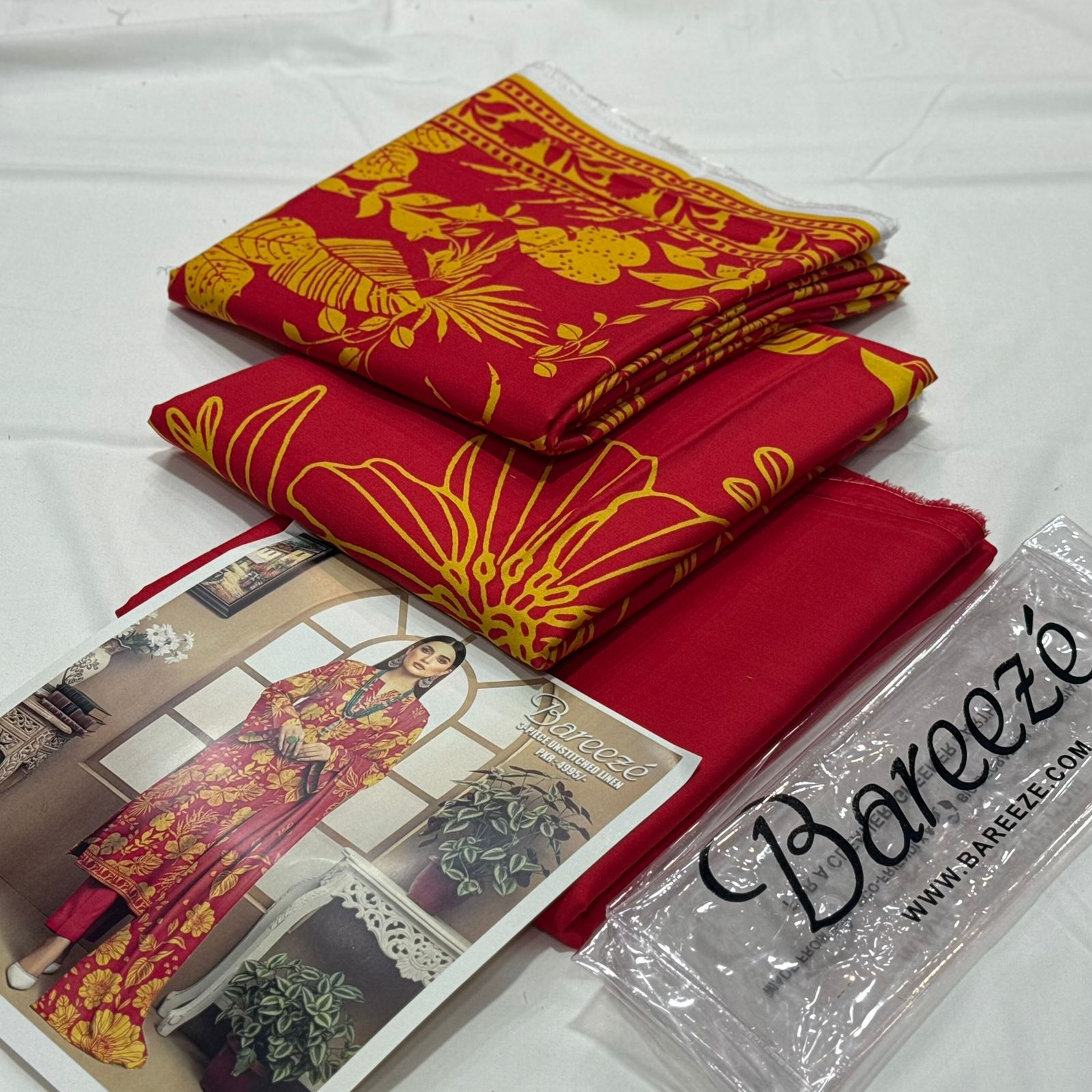 Bareeze Linen Unstitched 3Piece D-017