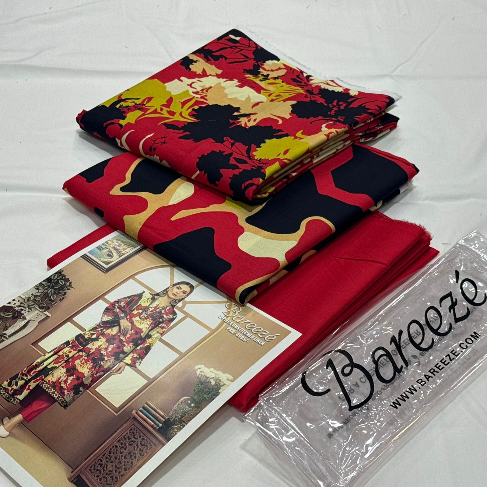 Bareeze Linen Unstitched 3Piece D-019