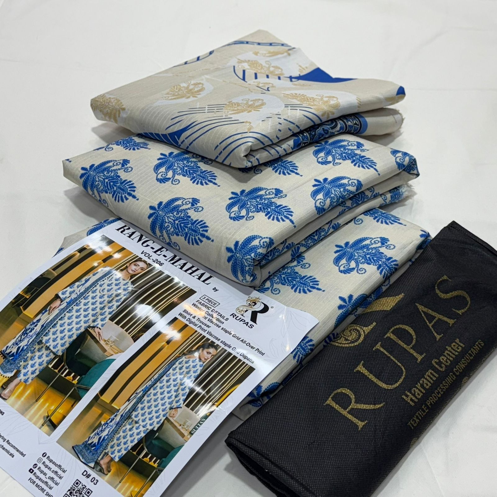 Rupas Doria Linen Unstitched 3Piece D-001