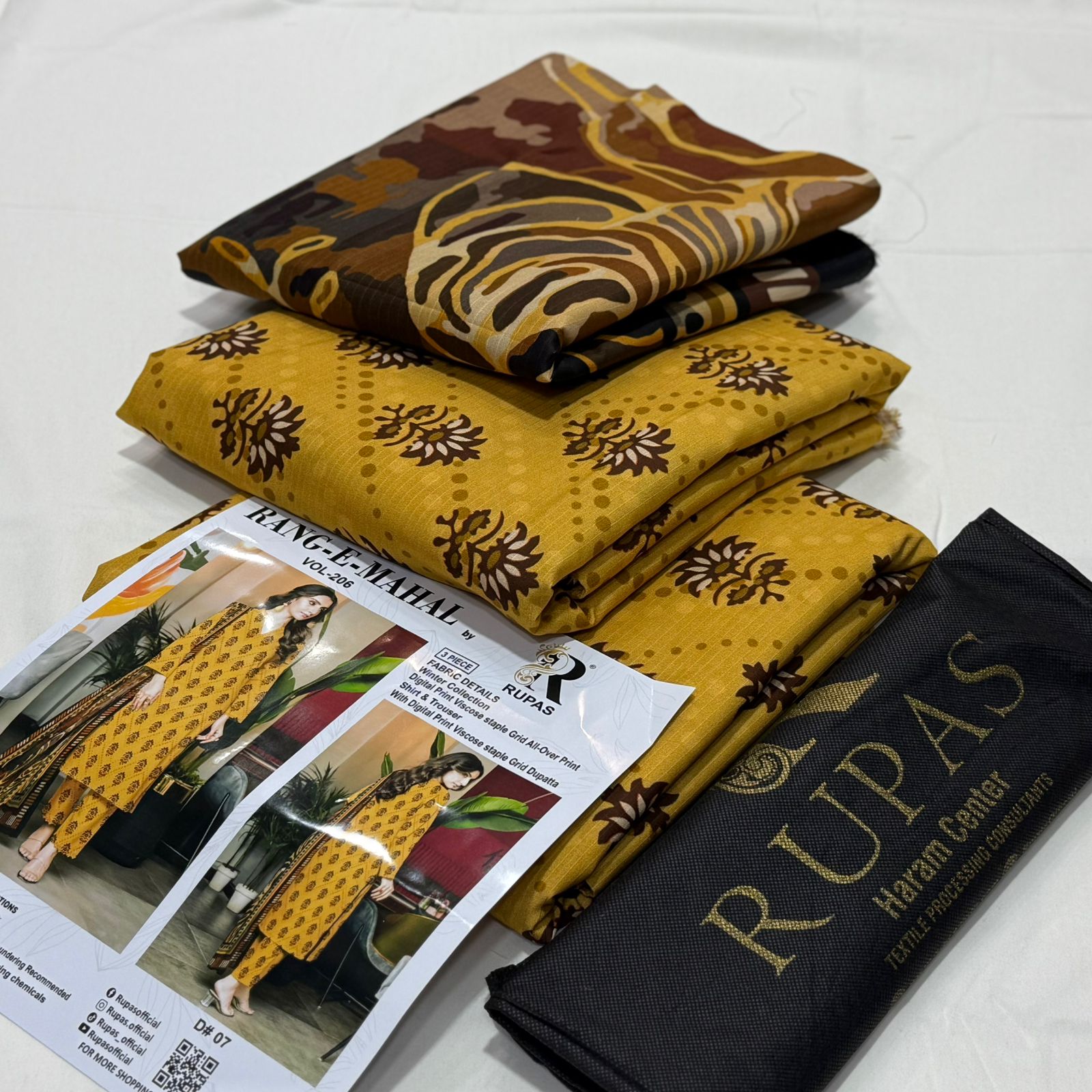 Rupas Doria Linen Unstitched 3Piece D-003