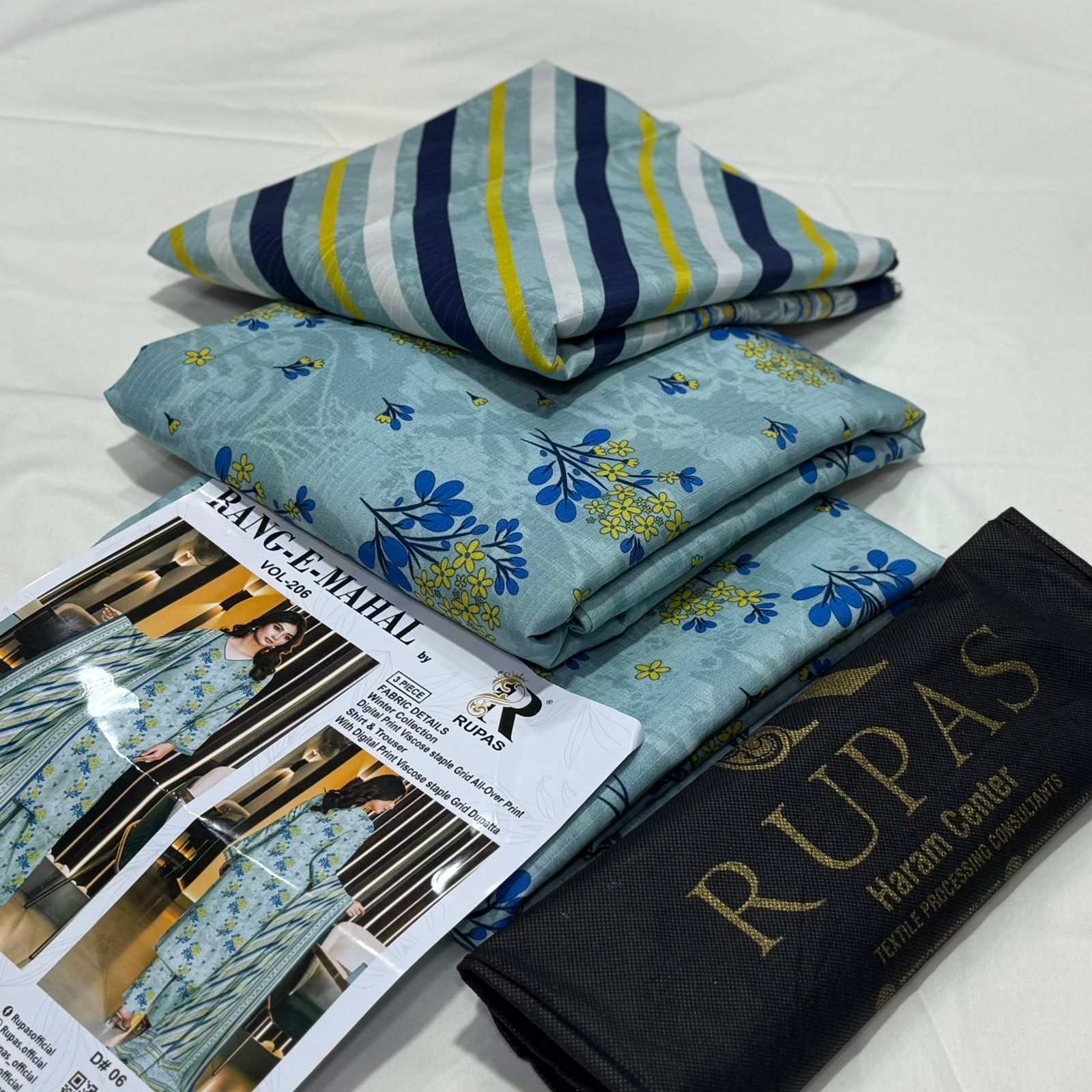 Rupas Doria Linen Unstitched 3Piece D-004