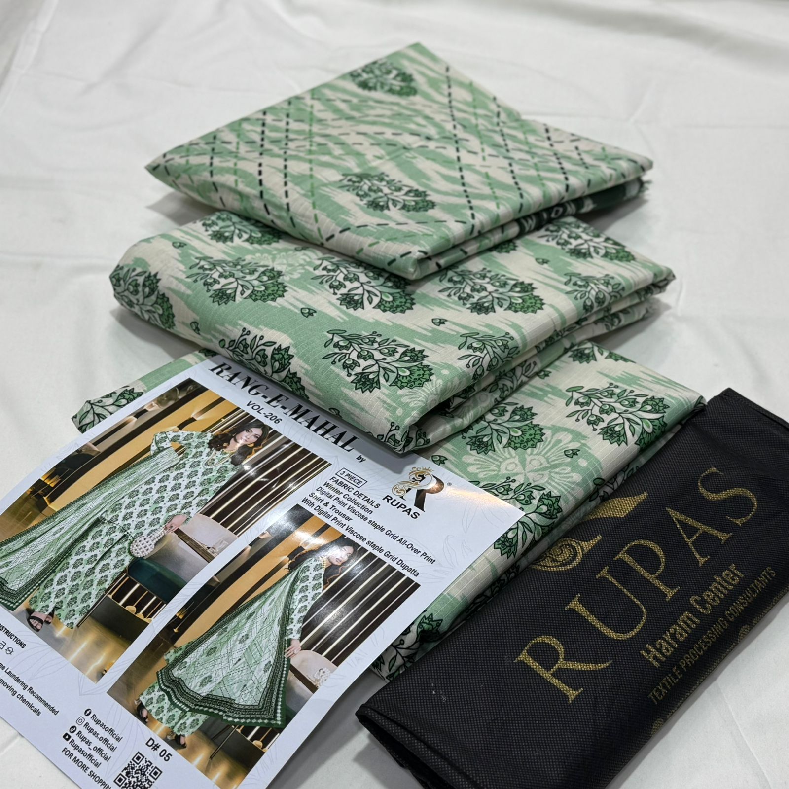 Rupas Doria Linen Unstitched 3Piece D-005