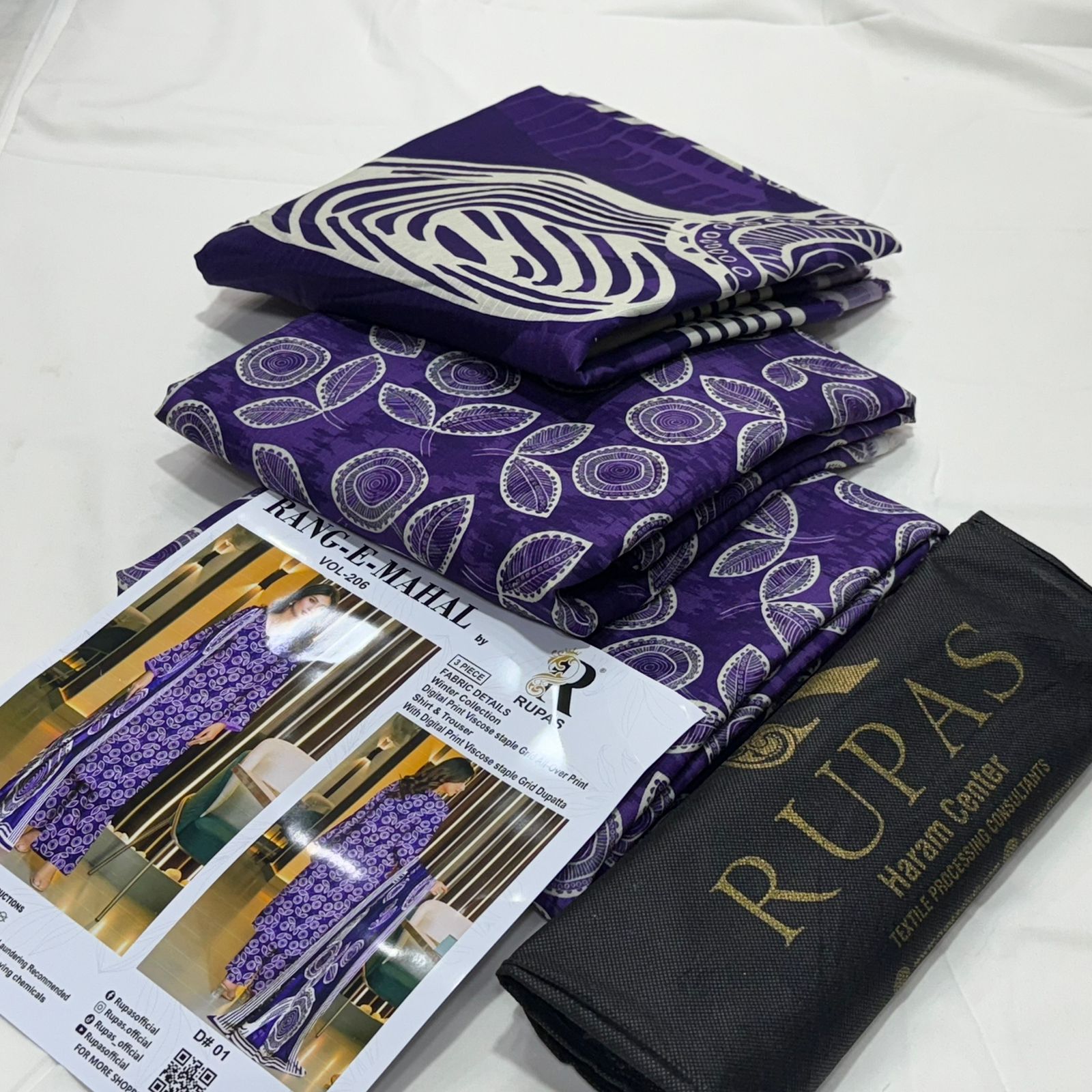 Rupas Doria Linen Unstitched 3Piece D-006