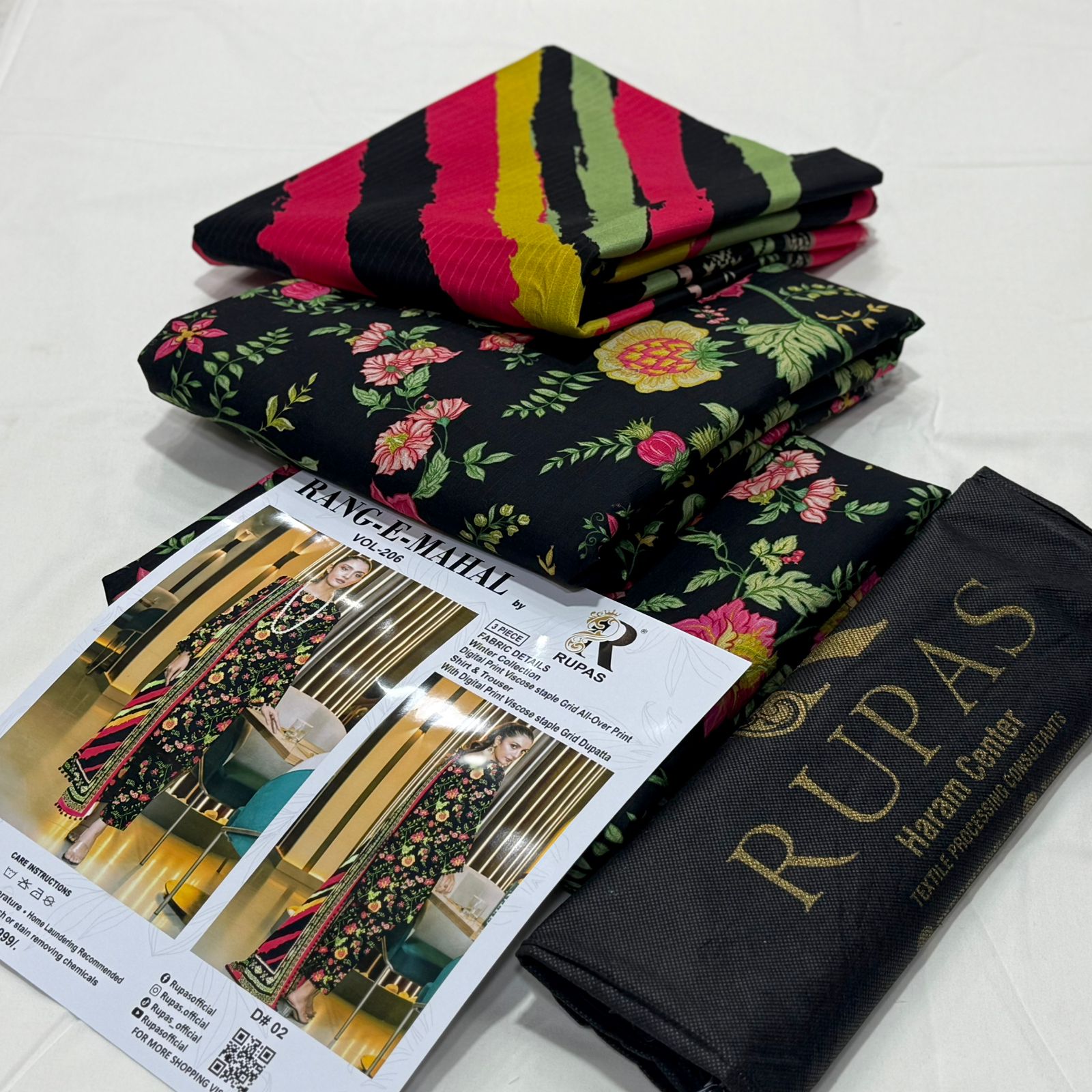 Rupas Doria Linen Unstitched 3Piece D-008