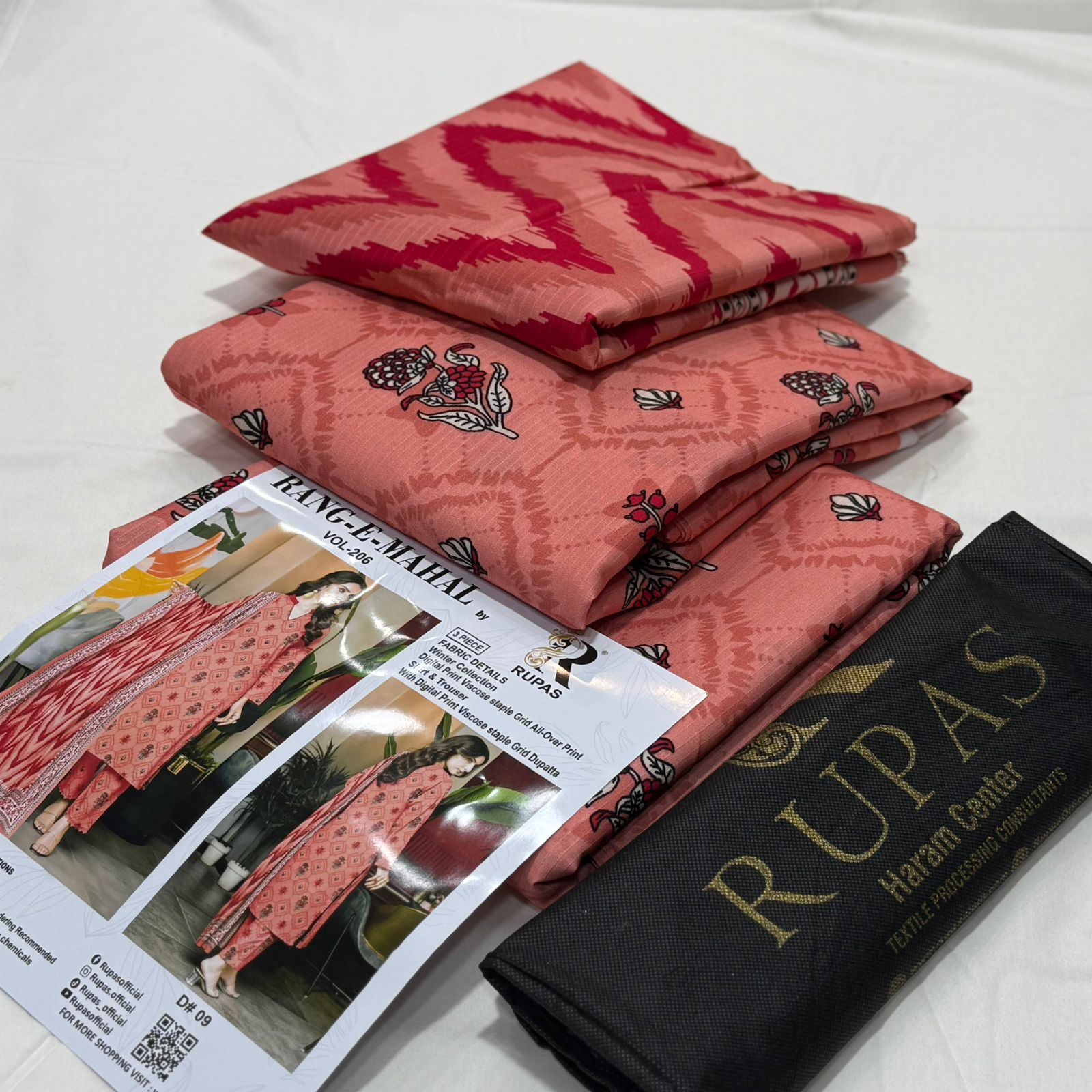 Rupas Doria Linen Unstitched 3Piece D-009