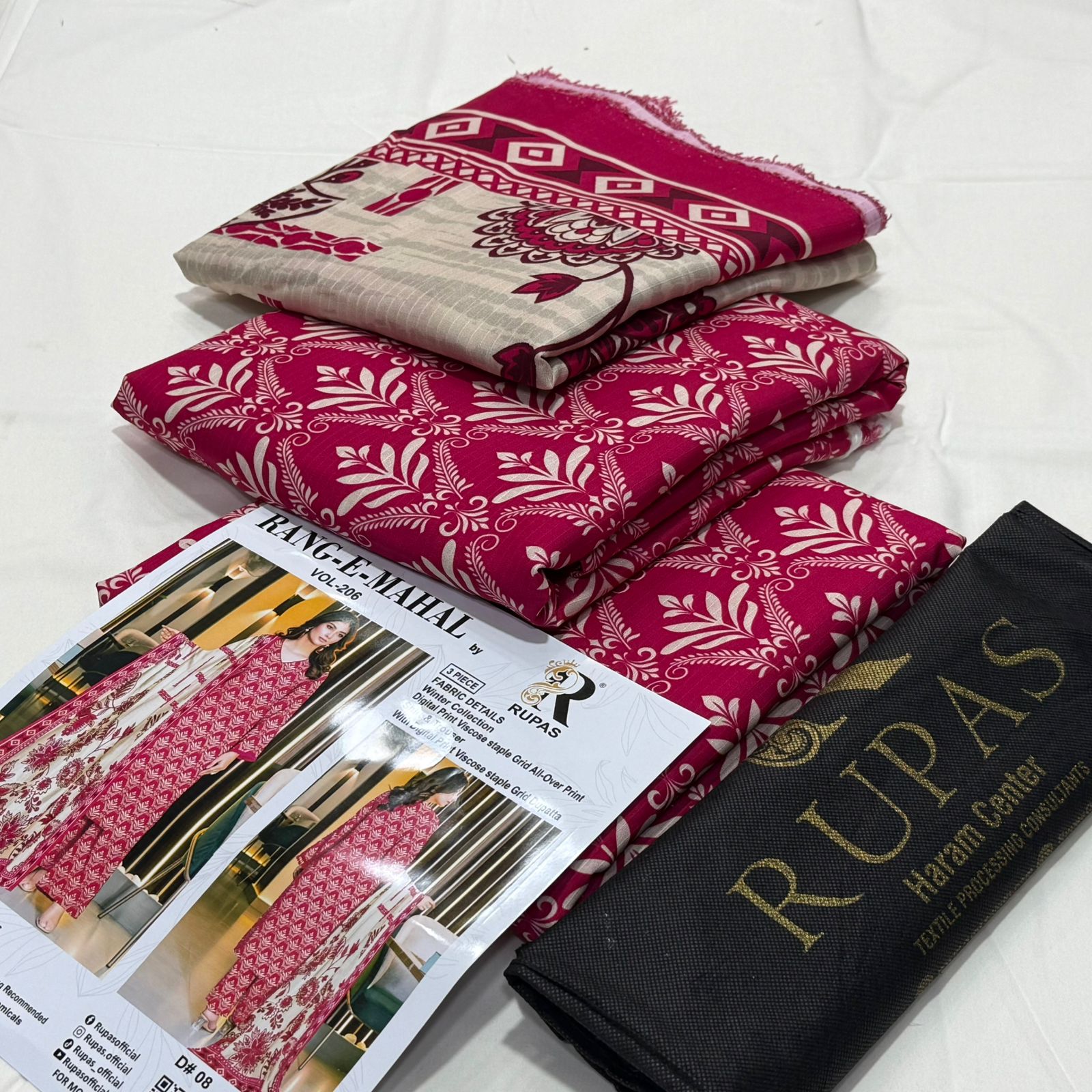 Rupas Doria Linen Unstitched 3Piece D-010