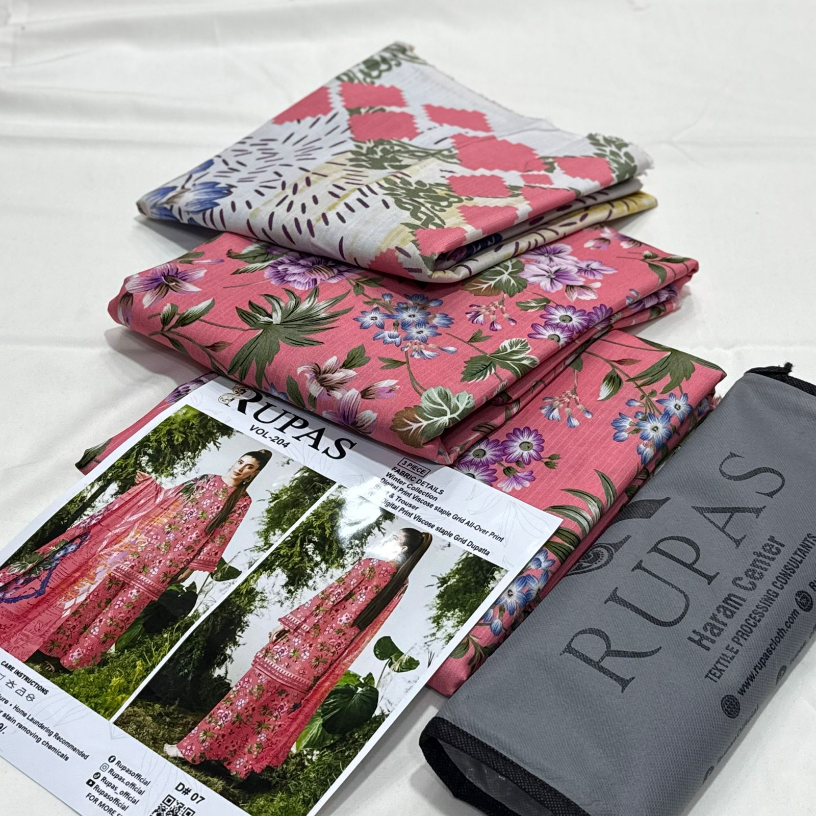 Rupas Doria Linen Unstitched 3Piece D-012