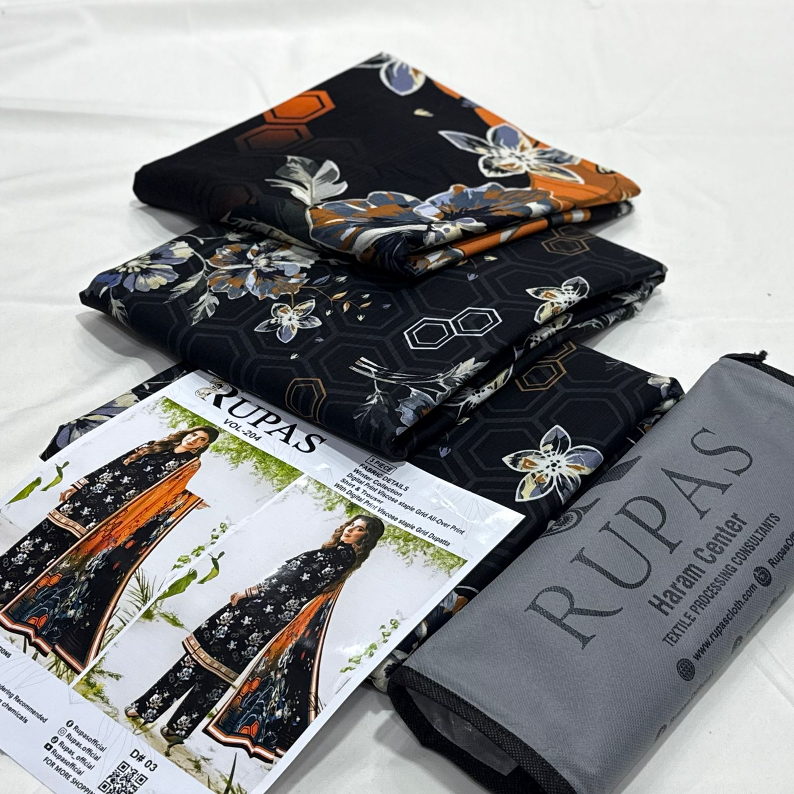 Rupas Doria Linen Unstitched 3Piece D-014