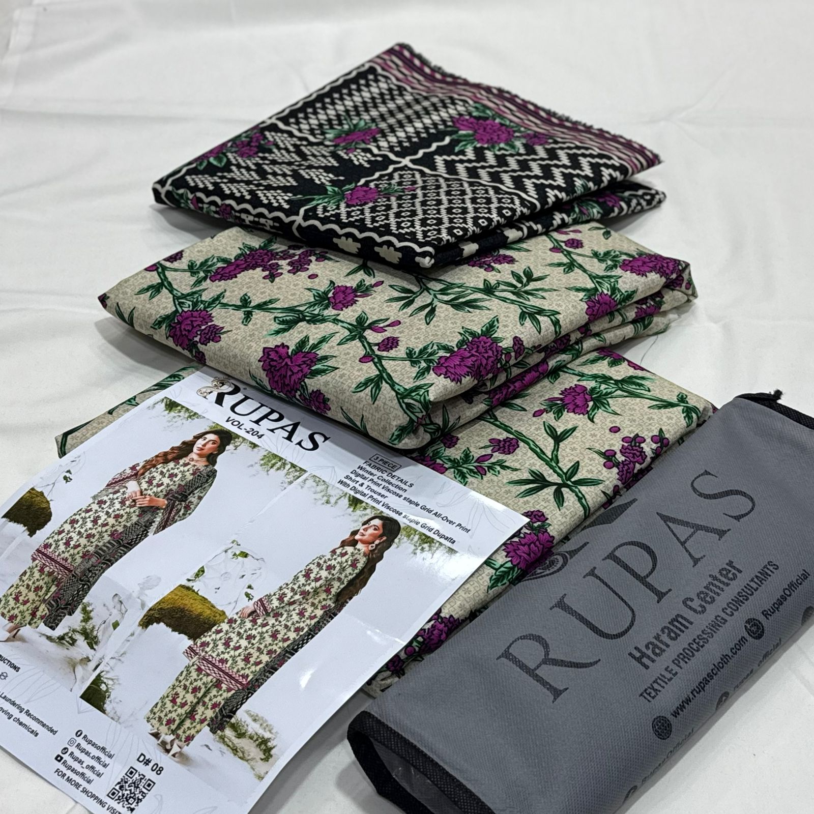 Rupas Doria Linen Unstitched 3Piece D-016