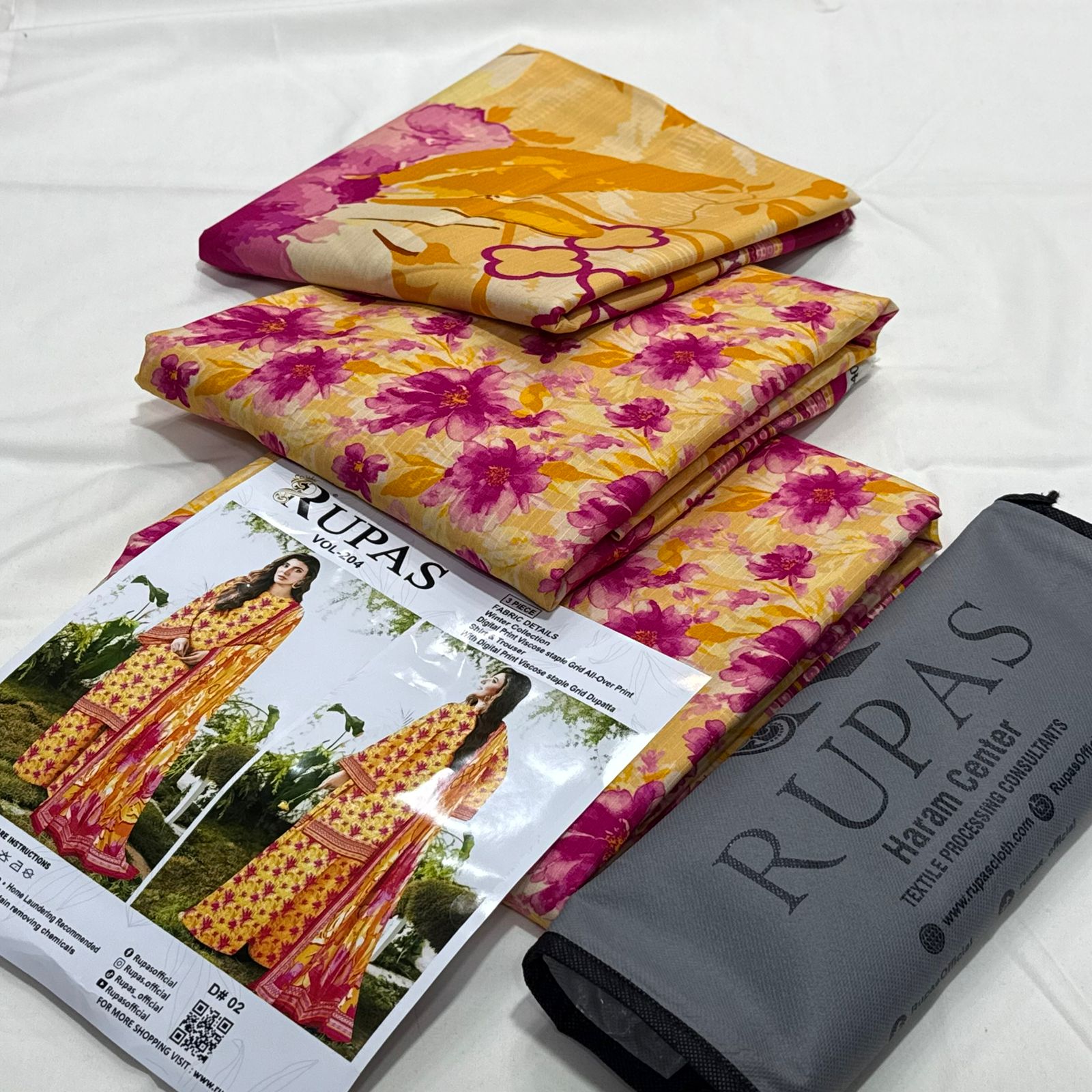 Rupas Doria Linen Unstitched 3Piece D-018