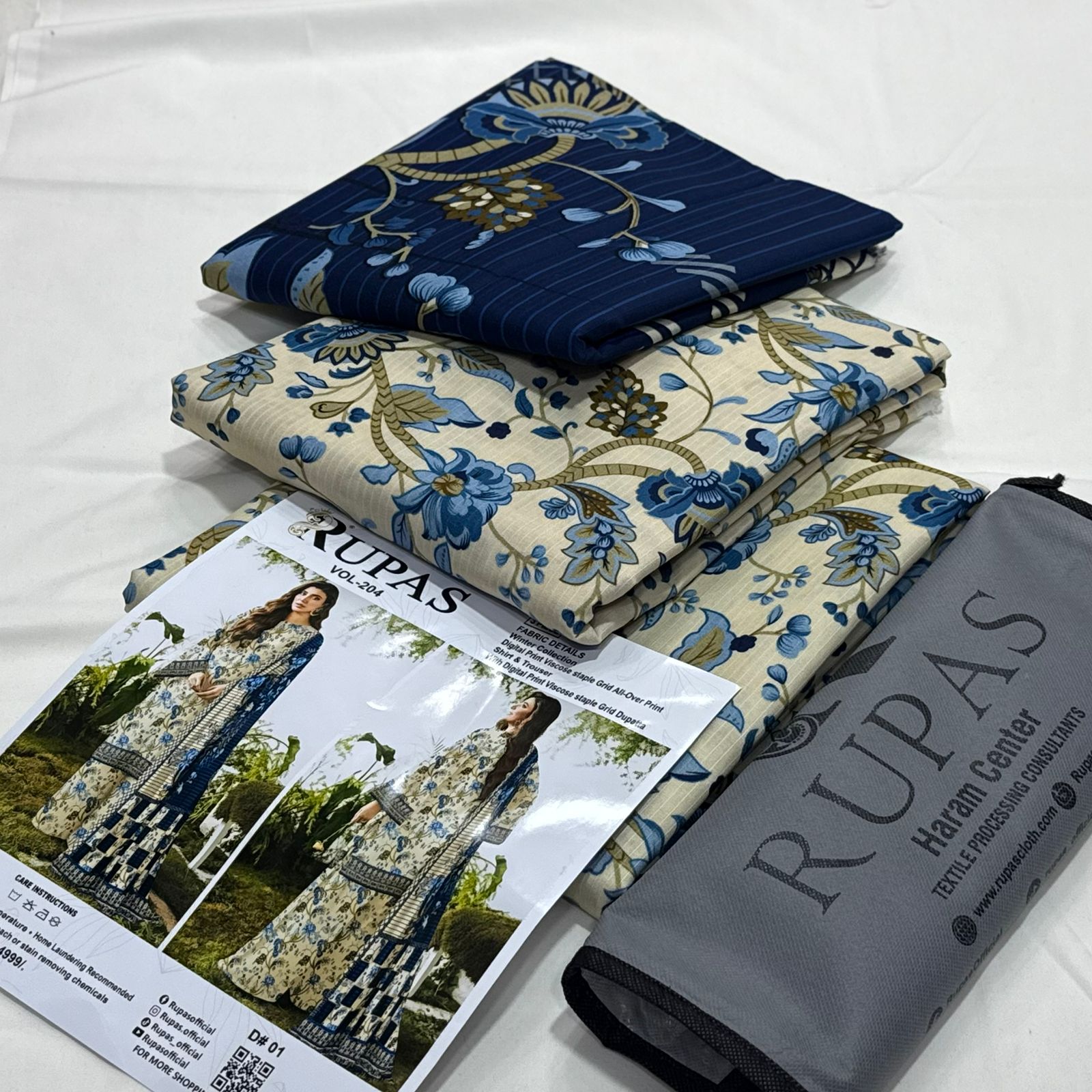 Rupas Doria Linen Unstitched 3Piece D-019