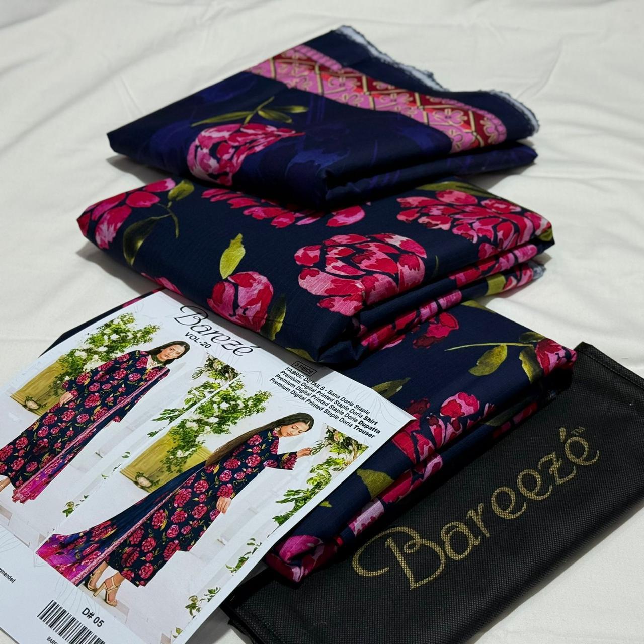 Rupas Doria Linen Unstitched 3Piece D-022