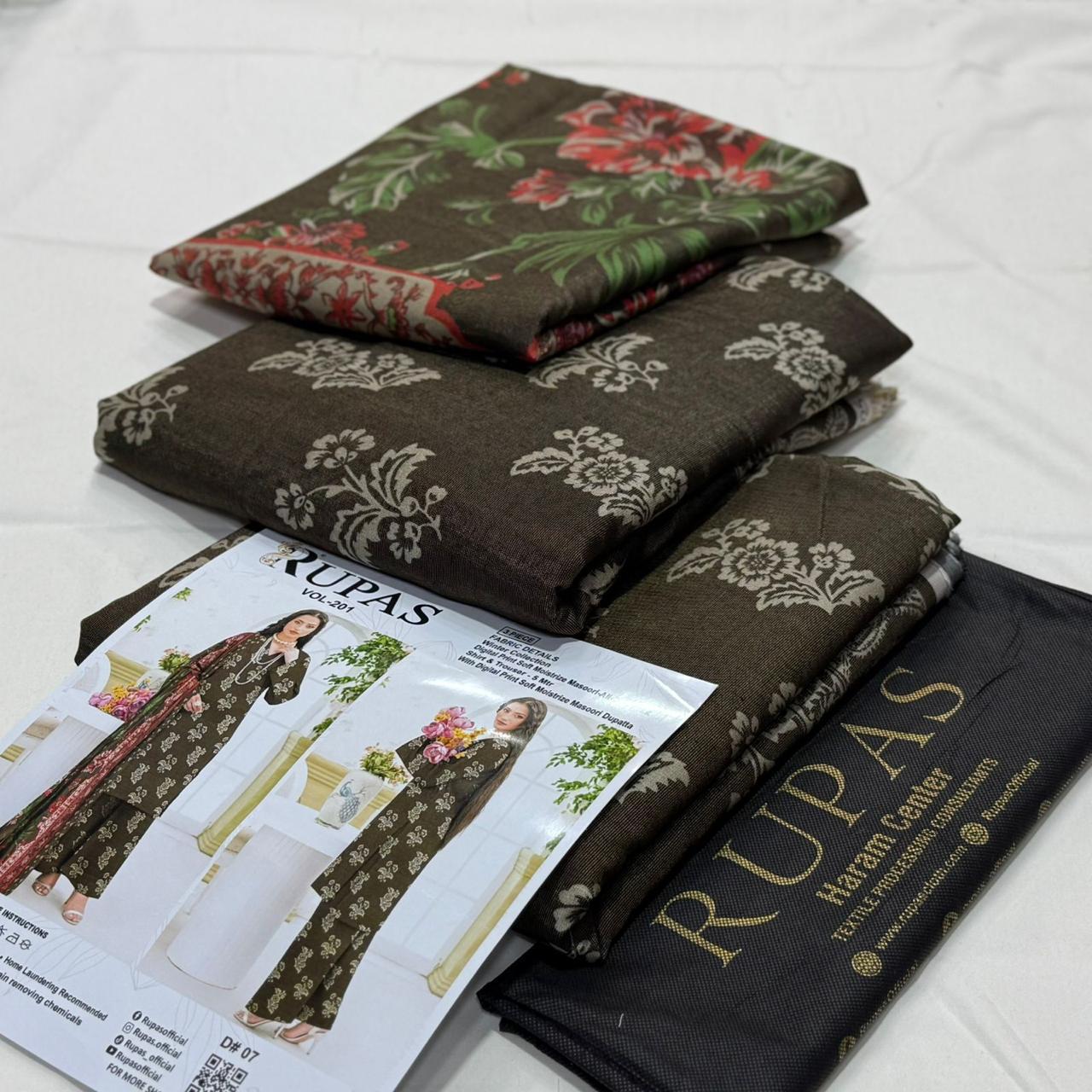 Rupas Doria Linen Unstitched 3Piece D-026