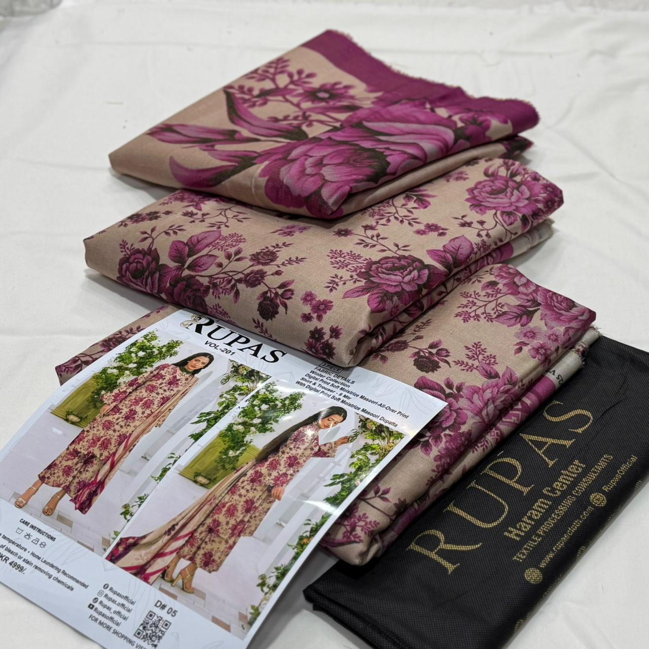 Rupas Doria Linen Unstitched 3Piece D-027