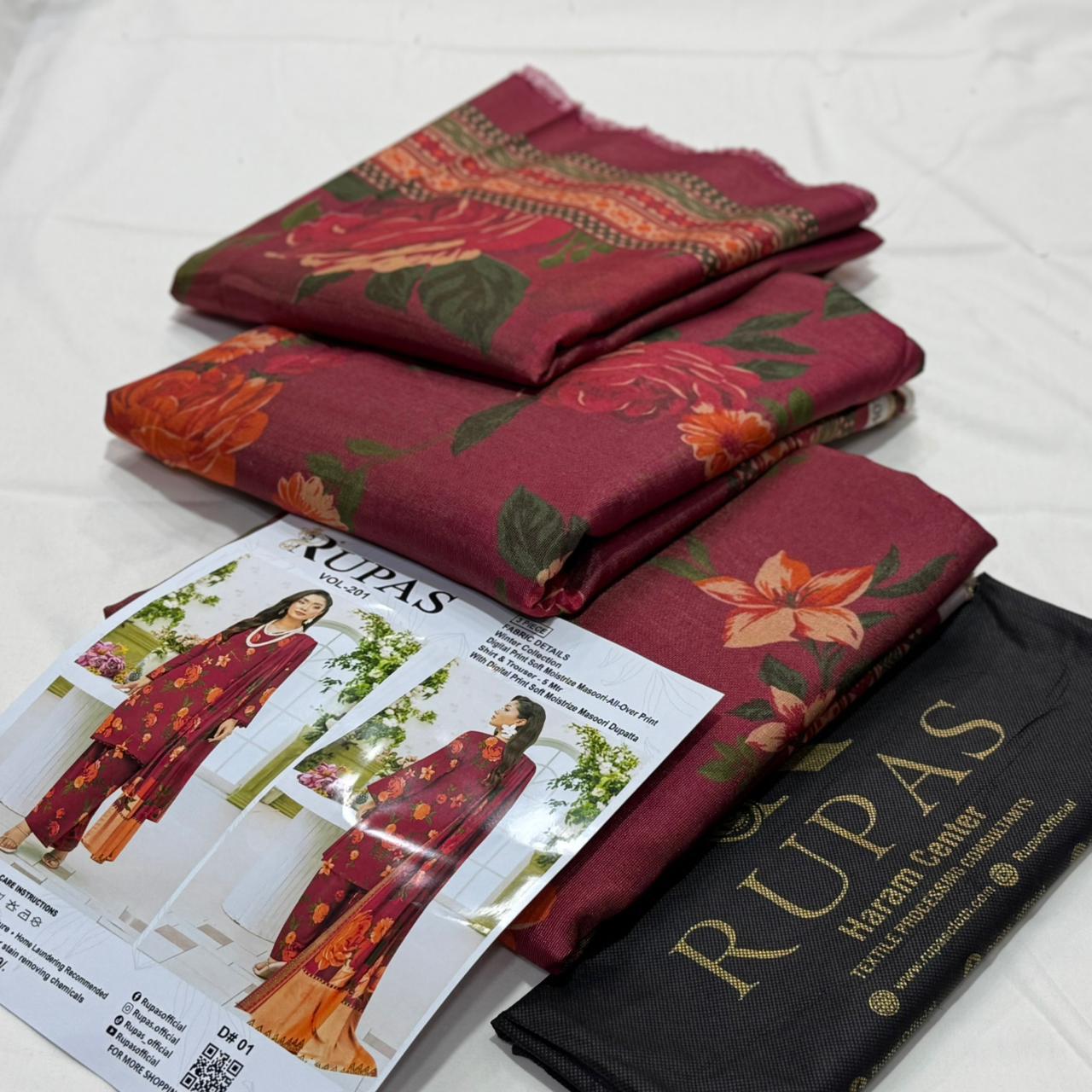 Rupas Doria Linen Unstitched 3Piece D-029