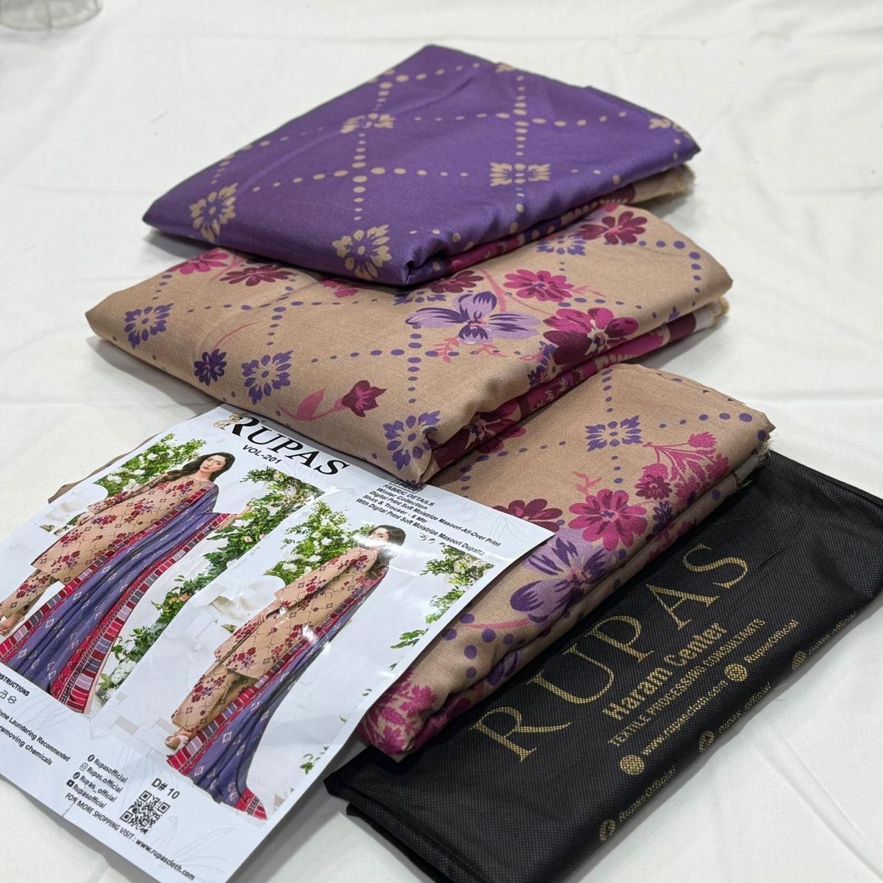 Rupas Doria Linen Unstitched 3Piece D-030