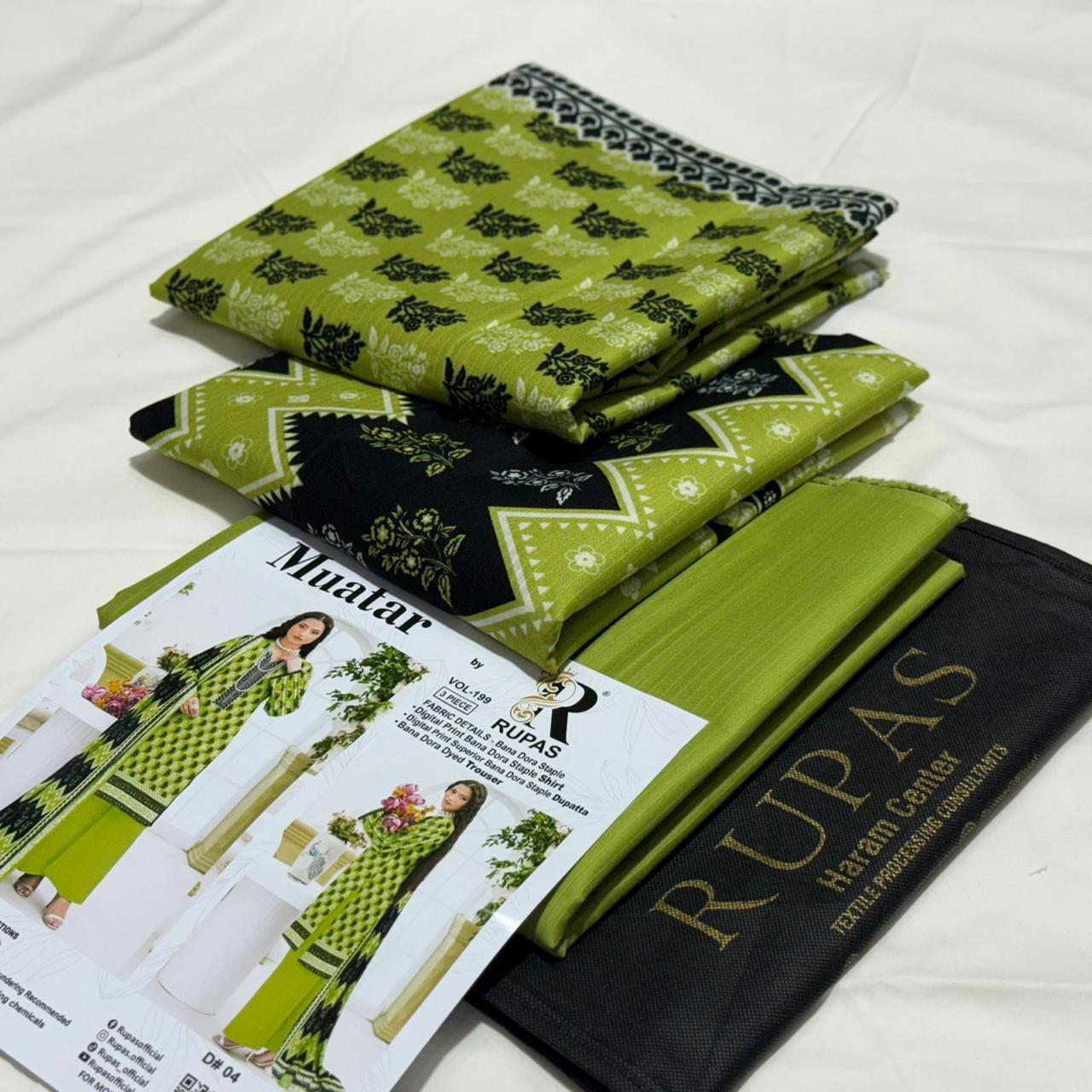 Rupas Doria Linen Unstitched 3Piece D-032