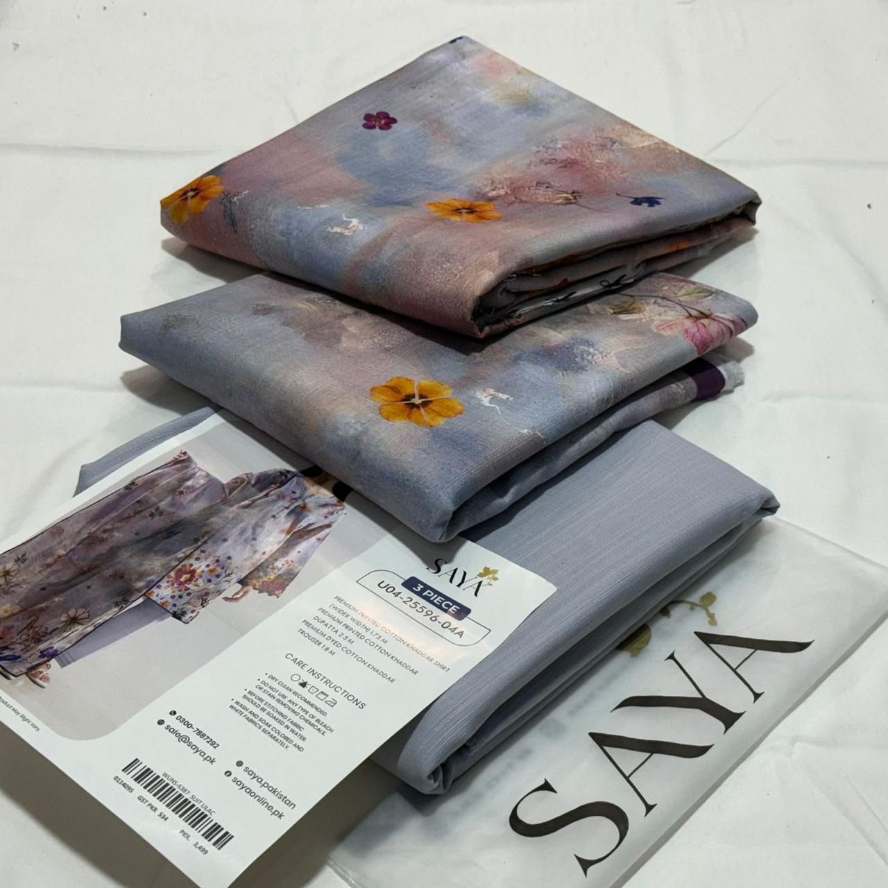 SAYA Printed Khaddar 3Piece D-006