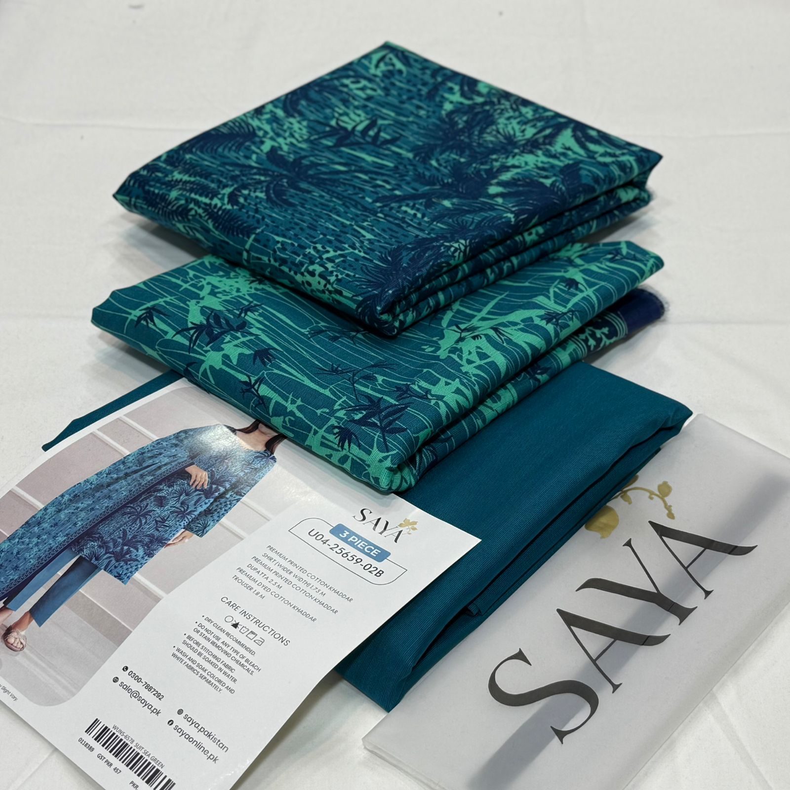 SAYA Printed Khaddar 3Piece D-011